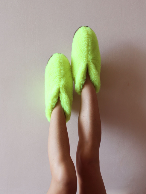 ​Обувь домашняя ботинки (бурки). Цвет ярко-салатовый, 35-36 - фото2