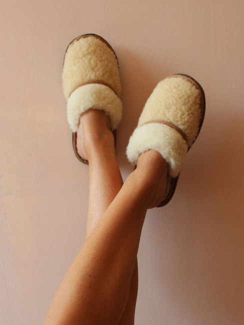 Обувь домашняя пантолеты (тапки) LANATEX из натуральной овечьей шерсти. Арт. 2163, 37-38 - фото4