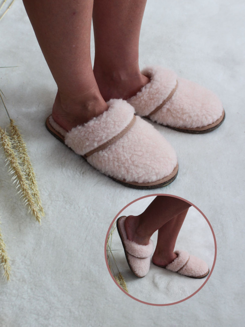  Обувь домашняя пантолеты (тапки) LANATEX из натуральной овечьей шерсти. Арт. 2287 - фото2