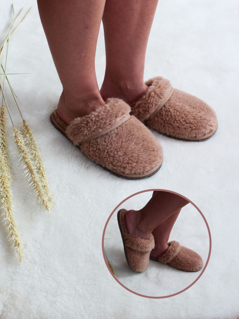  Обувь домашняя пантолеты (тапки) LANATEX из натуральной овечьей шерсти. Арт. 2289 - фото2