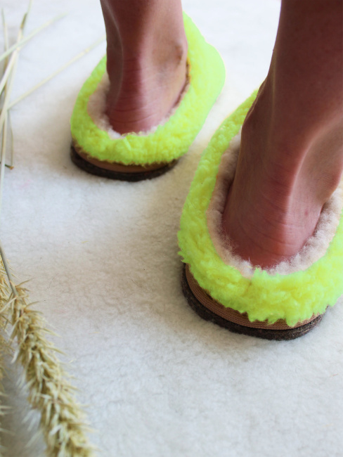  Обувь домашняя пантолеты (тапки) LANATEX из натуральной овечьей шерсти. Арт. 22124 , 39-40 - фото2