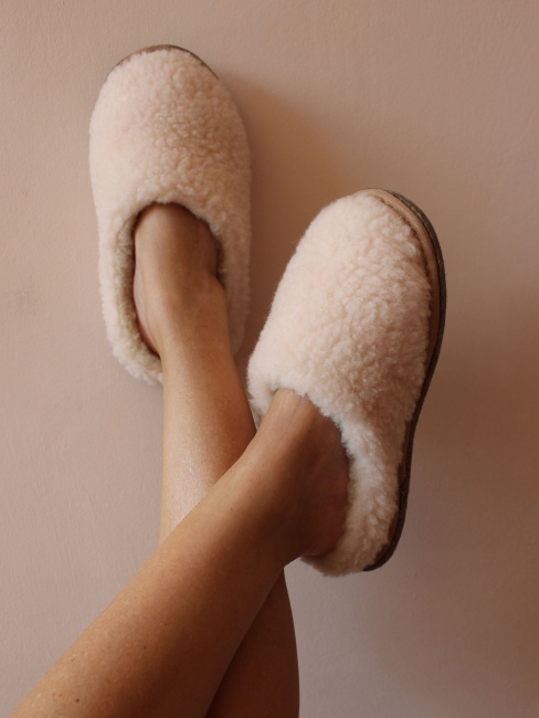  Обувь домашняя пантолеты (тапки) LANATEX из натуральной овечьей шерсти. Арт. 22116 - фото5