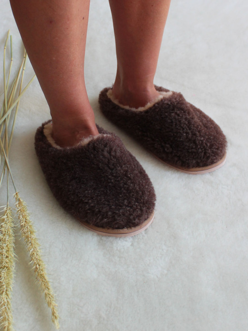 Обувь домашняя пантолеты (тапки) LANATEX из натуральной овечьей шерсти. Арт. 22121, 37-38 - фото3