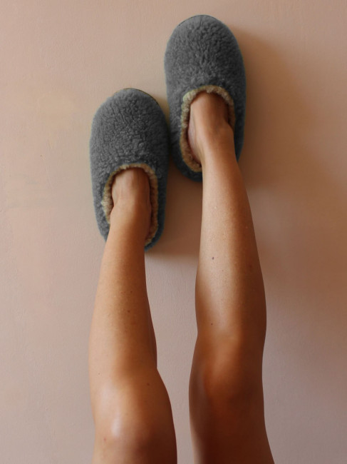 Обувь домашняя пантолеты (тапки) LANATEX из натуральной овечьей шерсти. Арт. 22135 - фото4