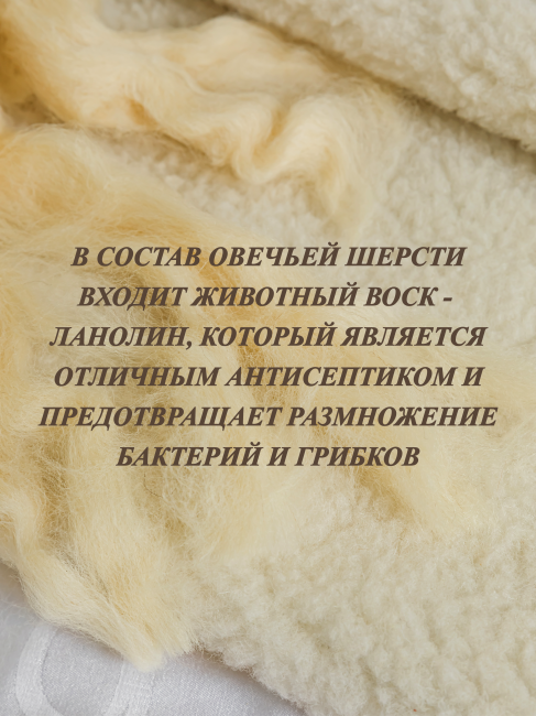 Одеяло двустороннее LANATEX из натуральной овечьей шерсти. Арт. 024 - фото6