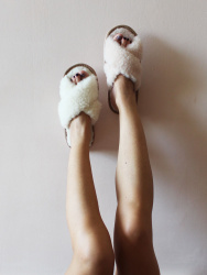 Обувь домашняя пантолеты (тапки) LANATEX из натуральной овечьей шерсти. Арт. 22103 - фото