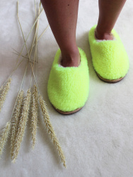  Обувь домашняя пантолеты (тапки) LANATEX из натуральной овечьей шерсти. Арт. 22124  - фото
