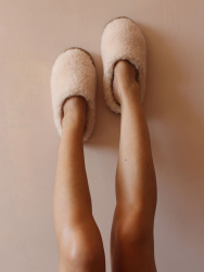  Обувь домашняя пантолеты (тапки) LANATEX из натуральной овечьей шерсти. Арт. 22128 - фото