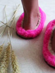  Обувь домашняя пантолеты (тапки) LANATEX из натуральной овечьей шерсти. Арт. 22125 - фото