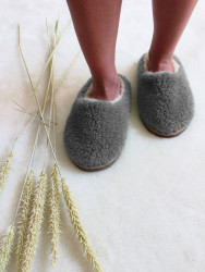 Обувь домашняя пантолеты (тапки) LANATEX из натуральной овечьей шерсти. Арт. 22135 - фото