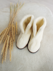 ​Обувь домашняя ботинки (бурки) LANATEX из натуральной овечьей шерсти. Арт. 22136 - фото