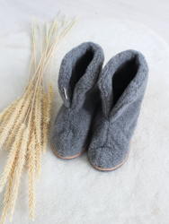 Обувь домашняя ботинки (бурки) LANATEX из натуральной овечьей шерсти. Арт. 22141 - фото